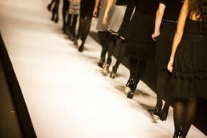 Female models walking on catwalk,space for copy, canon 1Ds mark III